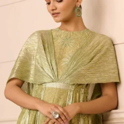 Tarun Tahiliani Sage Green Crystal Embellished Jumpsuit -Deals Drapizia Store 31323tt12 3