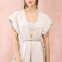 Payal Singhal Cream Chikankari Jacket Set -Deals Drapizia Store 31523ps29 4