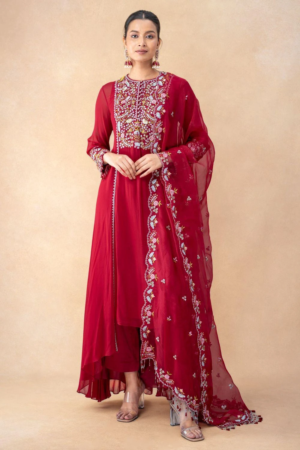 Ahilian Red Thread Embellished Kurta Set 3 Ahilian Red Thread Embellished Kurta Set