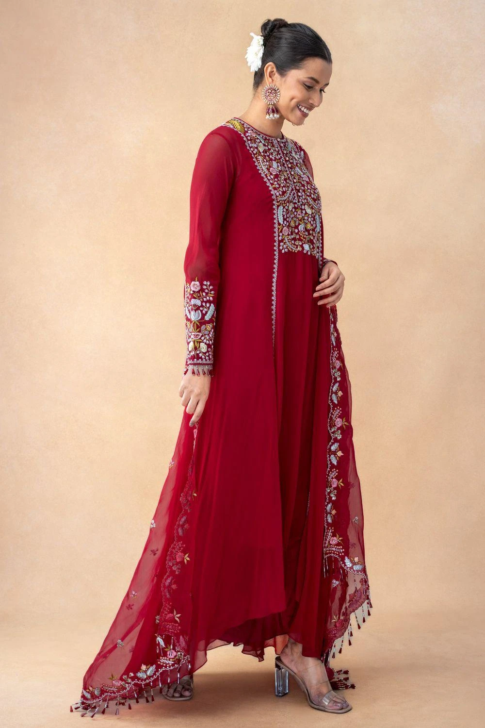 Ahilian Red Thread Embellished Kurta Set 5 Ahilian Red Thread Embellished Kurta Set - Image 3