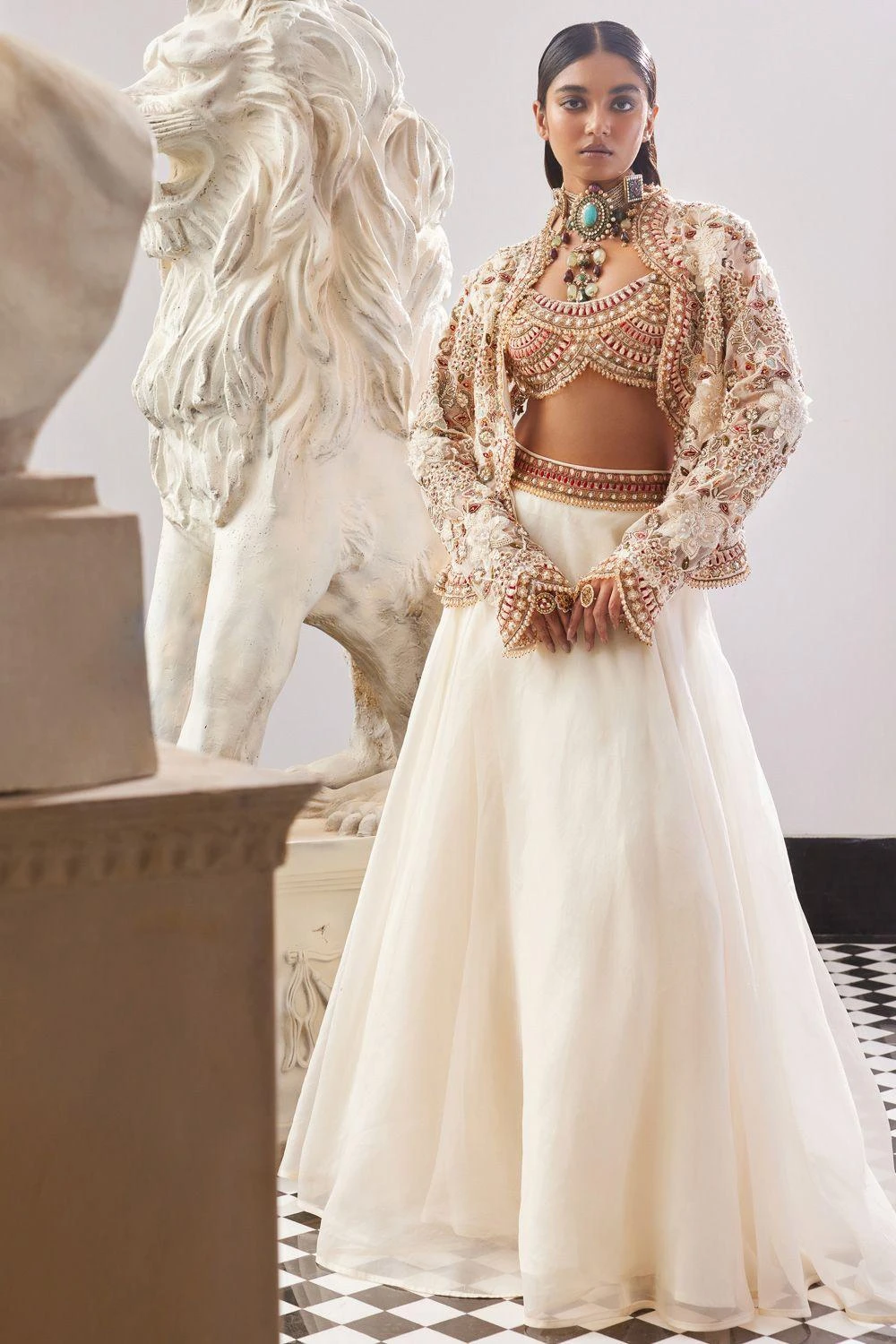 Ridhima Bhasin Meadow 3-D Floral Embellished Lehenga Set 3 Ridhima Bhasin Meadow 3-D Floral Embellished Lehenga Set