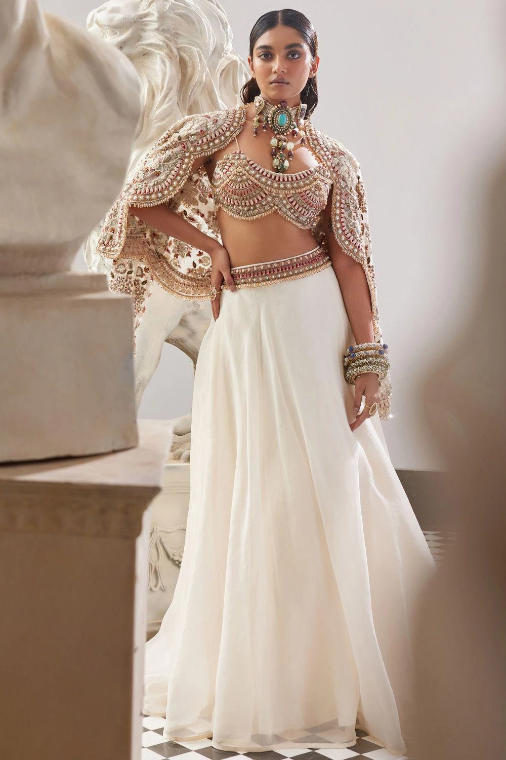 Ridhima Bhasin Meadow 3-D Floral Embellished Lehenga Set 4 Ridhima Bhasin Meadow 3-D Floral Embellished Lehenga Set - Image 2