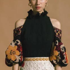 Chandrima Smocked Halter Neck Top