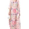 PS Pret By Payal Singhal Pink Ikat Silkmul Printed Kaftan With Tassels