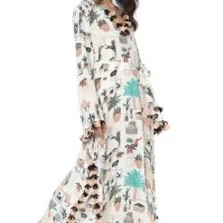 PS Pret By Payal Singhal White Morrocan Print Silkmul Kaftan -Deals Drapizia Store 319ps8 3