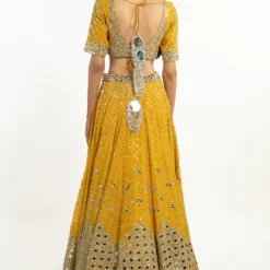 Abhinav Mishra Yellow Mirror Embellished Lehenga Set 7 Abhinav Mishra Yellow Mirror Embellished Lehenga Set -Deals Drapizia Store 39am7 3