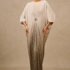 Tarun Tahiliani Metallic Grey Embellished Kaftan
