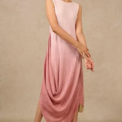 Tarun Tahiliani Shaded Old Rose Cowl Kaftan