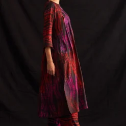 Amrich Ami Red & Pink Silk-Woven Pleated Shibori Tunic -Deals Drapizia Store 41123am30 3