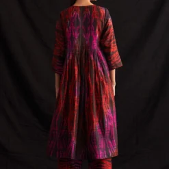 Amrich Ami Red & Pink Silk-Woven Pleated Shibori Tunic -Deals Drapizia Store 41123am30 4