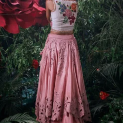 Chandrima Salmon Pink Cutwork Layered Lehenga -Deals Drapizia Store 41123cm52 3