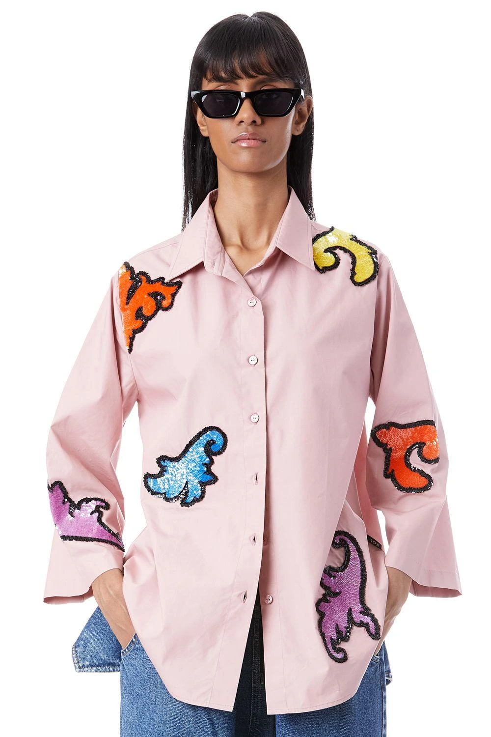 Kanika Goyal Label Pink Hand Embellished Shirt 3 Kanika Goyal Label Pink Hand Embellished Shirt