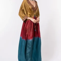 CAPISVIRLEO Ombre Dyed Habutai Silk Kaftan 9 CAPISVIRLEO Ombre Dyed Habutai Silk Kaftan -Deals Drapizia Store 44cp1 3