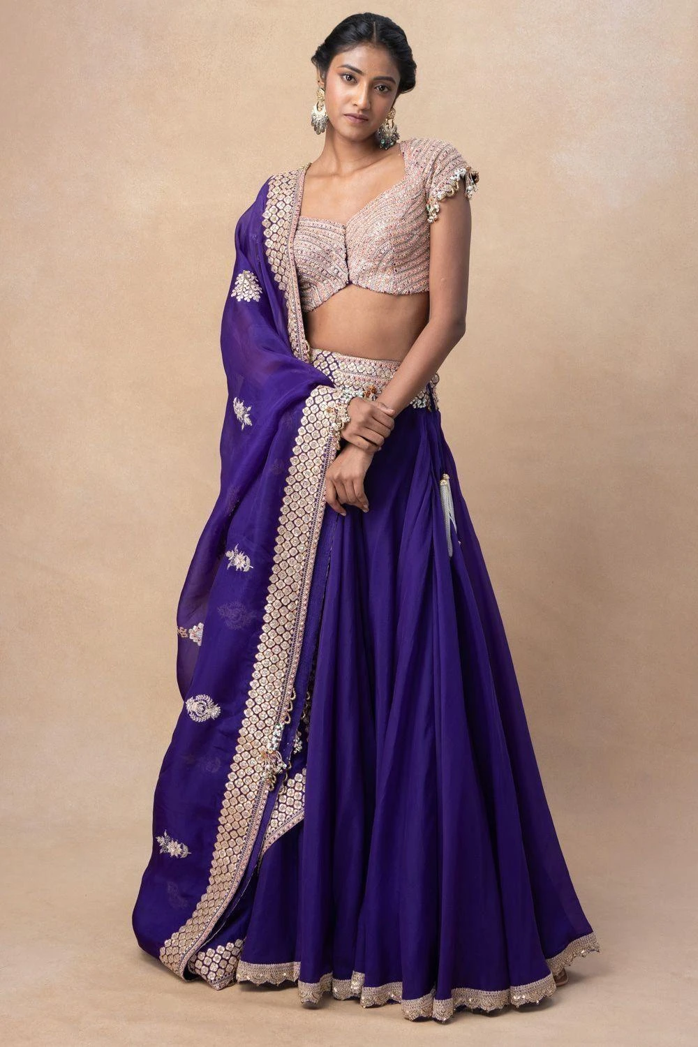 Anamika Khanna Purple Embellished Lehenga Set 3 Anamika Khanna Purple Embellished Lehenga Set