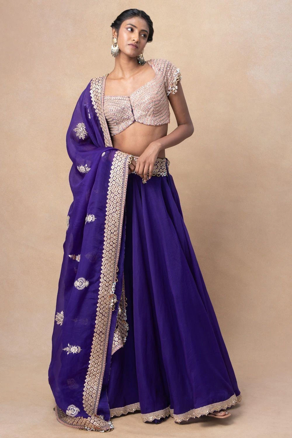 Anamika Khanna Purple Embellished Lehenga Set 4 Anamika Khanna Purple Embellished Lehenga Set - Image 2