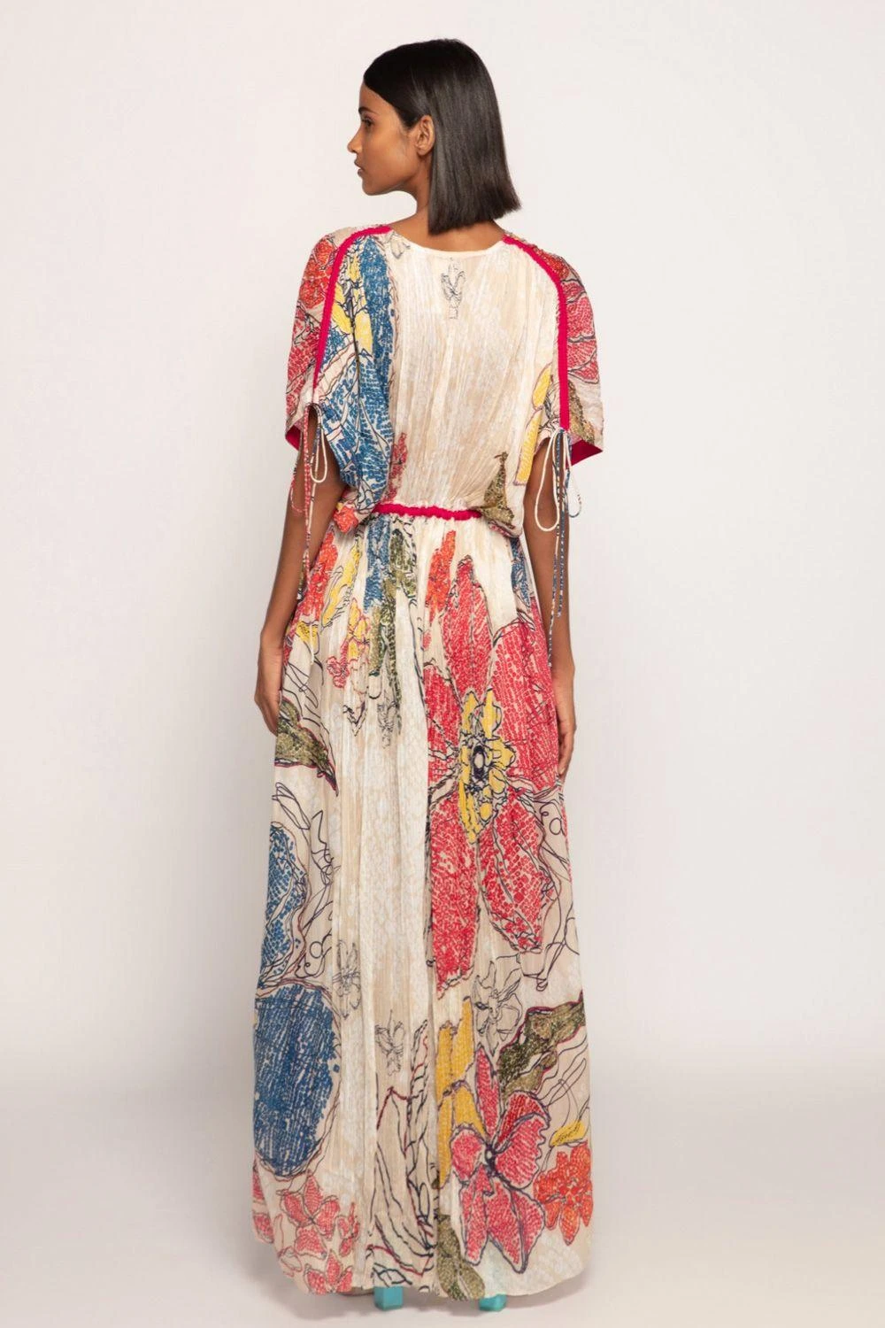 Saaksha & Kinni Periwinkle Bandhani Print Kaftan 4 Saaksha & Kinni Periwinkle Bandhani Print Kaftan - Image 2