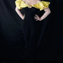 Gauri & Nainika Black Off- Shoulder Corsetted Jumpsuit