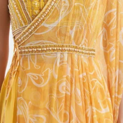 Divya Aggarwal Moana Luminous Yellow Cape-skirt Set -Deals Drapizia Store 5124pu12 4