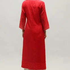 Naina Jain Red Pure Silk Bandhani Kurta -Deals Drapizia Store 512nj12 5