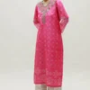 Naina Jain Pink Zardosi Embroidered Bandhani Kurta