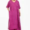 Three V-neck Hot Pink Striped Kaftan Set -Deals Drapizia Store 53thw8 1