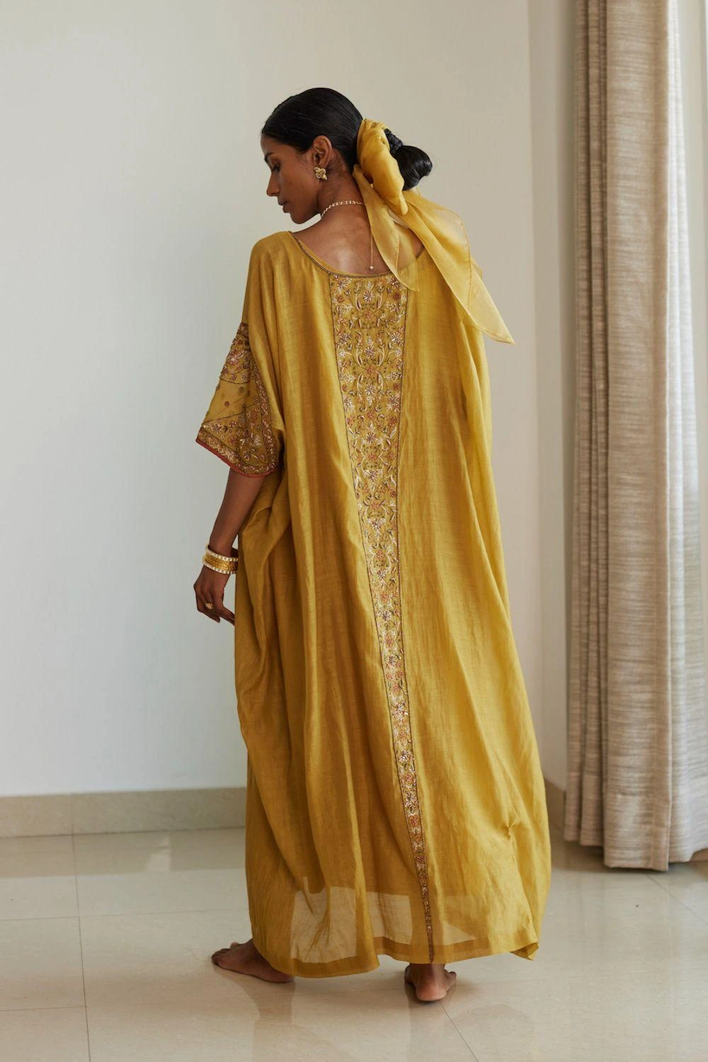 Sarang Kaur Yellow Adree Kaftan 6 Sarang Kaur Yellow Adree Kaftan - Image 4