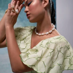 Sakshi Khetterpal Botanical Green Chanderi Frill Jumpsuit -Deals Drapizia Store 6124sk41 2