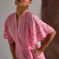 Sakshi Khetterpal Cherry Blossom Chanderi Jumpsuit -Deals Drapizia Store 6124sk51 3