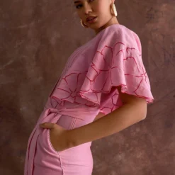 Sakshi Khetterpal Cherry Blossom Chanderi Jumpsuit -Deals Drapizia Store 6124sk51 6