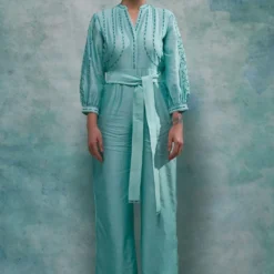 Sakshi Khetterpal Enchanting Green Chanderi Jumpsuit