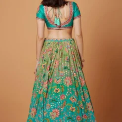 Siddhartha Bansal Aqua Turquoise Ombre Embroidered Lehenga Set -Deals Drapizia Store 62sb1 5