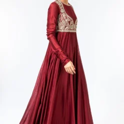 Jayanti Reddy Maroon Embroidered Yoke Anarkali -Deals Drapizia Store 712jr4 3