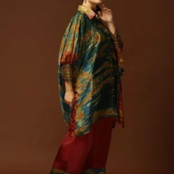 CAPISVIRLEO Emerald & Red Tie & Dye Kaftan Set -Deals Drapizia Store 71cap41 3