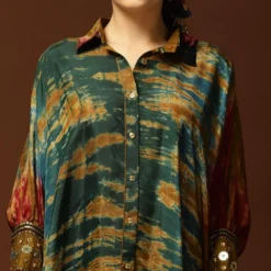 CAPISVIRLEO Emerald & Red Tie & Dye Kaftan Set -Deals Drapizia Store 71cap41 4