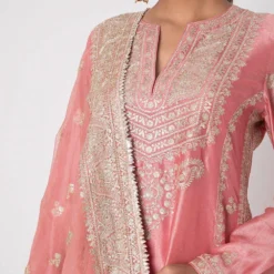 Gopi Vaid Salmon Kurta And Palazzo Set With Organza Dupatta 7 Gopi Vaid Salmon Kurta And Palazzo Set With Organza Dupatta -Deals Drapizia Store 752 s 2