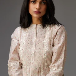 KORA Pink & Grey Hand Block Printed Kurta Set -Deals Drapizia Store 7623ka35 4