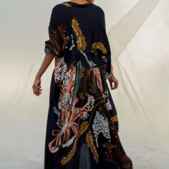 Bennch Black Window Leaf Printed Kaftan -Deals Drapizia Store 8323be22 6
