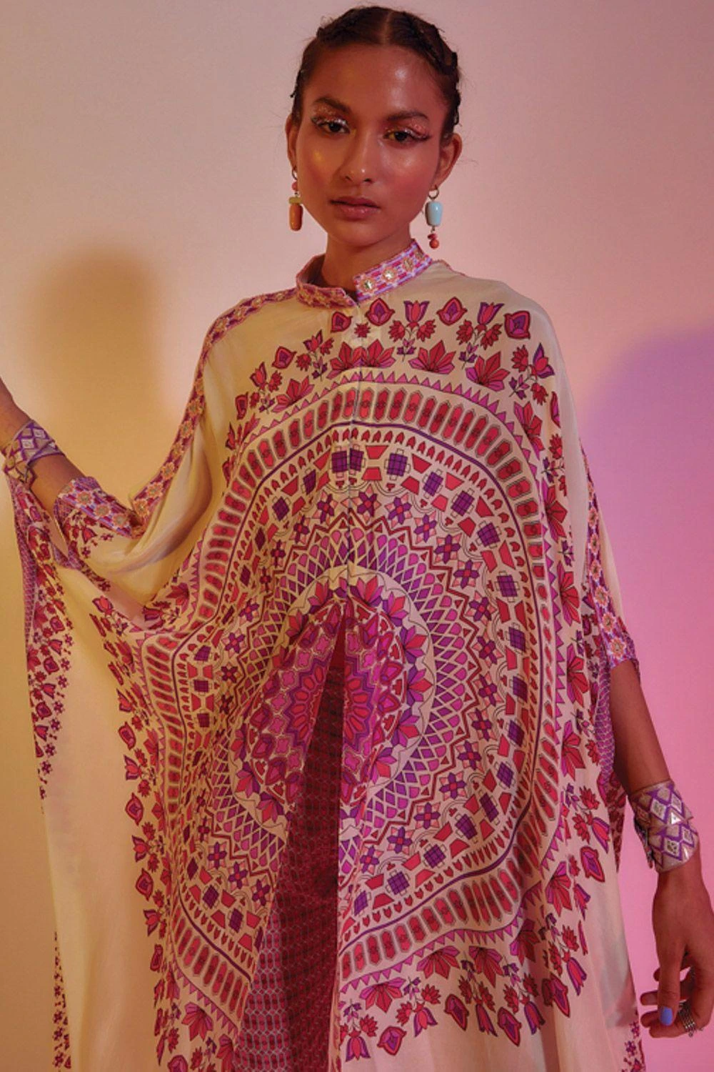 SVA Ivory Printed Slit Kaftan & Pants 5 SVA Ivory Printed Slit Kaftan & Pants - Image 3