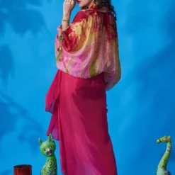 CAPISVIRLEO Pink & Orange Flared Top -Deals Drapizia Store 88cap6 5