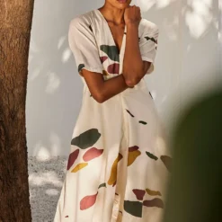 Khara Kapas Ecru Terracotta Print Jumpsuit -Deals Drapizia Store 91023kk29 3