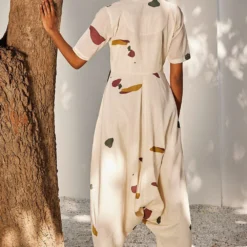 Khara Kapas Ecru Terracotta Print Jumpsuit -Deals Drapizia Store 91023kk29 4