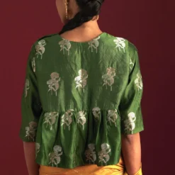 Shorshe Green Brocade Blouse -Deals Drapizia Store 91023sr39 3 1
