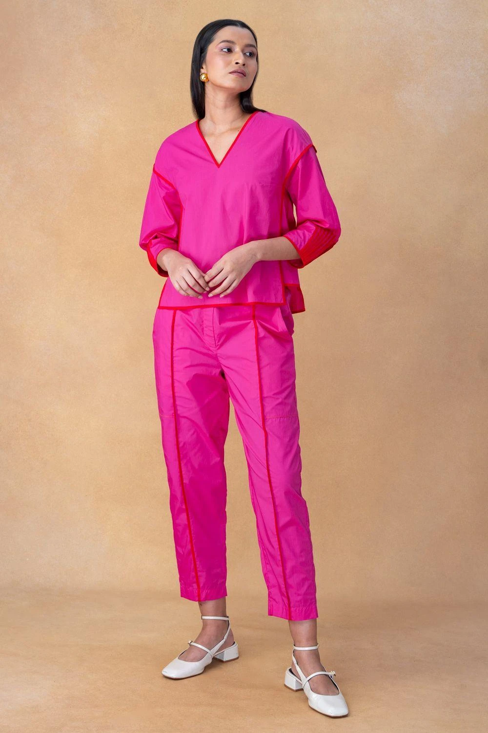 Bodice Hot Pink V-neck Top 3 Bodice Hot Pink V-neck Top