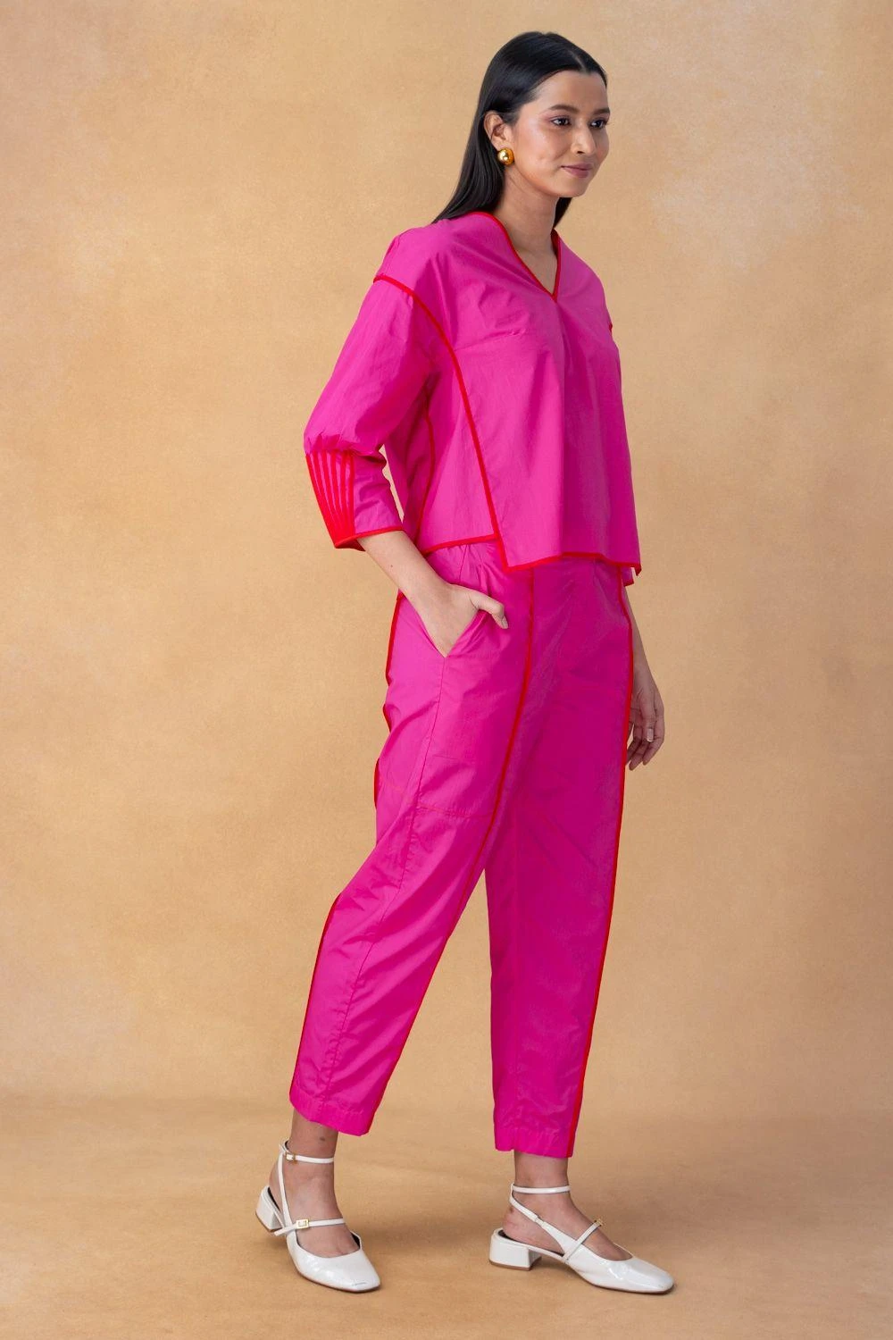 Bodice Hot Pink V-neck Top 5 Bodice Hot Pink V-neck Top - Image 3