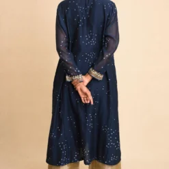 Tilla Indigo Blue Silk Cotton Kurta -Deals Drapizia Store afghanikurta 6