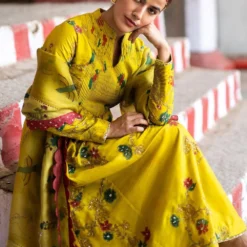 Archana Jaju Yellow Silk Kurta Set -Deals Drapizia Store aj re 21 5