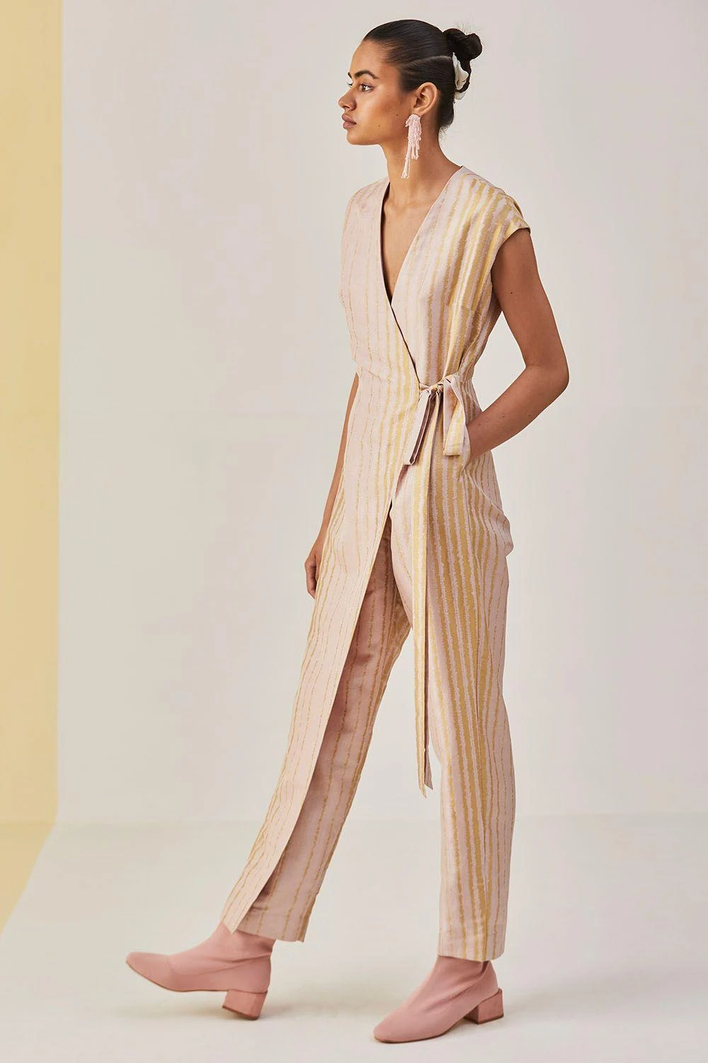 Alamelu Striped Sleeveless Jumpsuit 4 Alamelu Striped Sleeveless Jumpsuit - Image 2