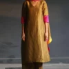 Shorshe Handloom Antique Gold Tissue Kurta Set -Deals Drapizia Store anugldtsu set 1