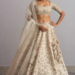 Anushree Reddy Ivory Organza Lehenga Set