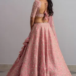 Anushree Reddy Rose Pink Organza Lehenga Set -Deals Drapizia Store ar008 6